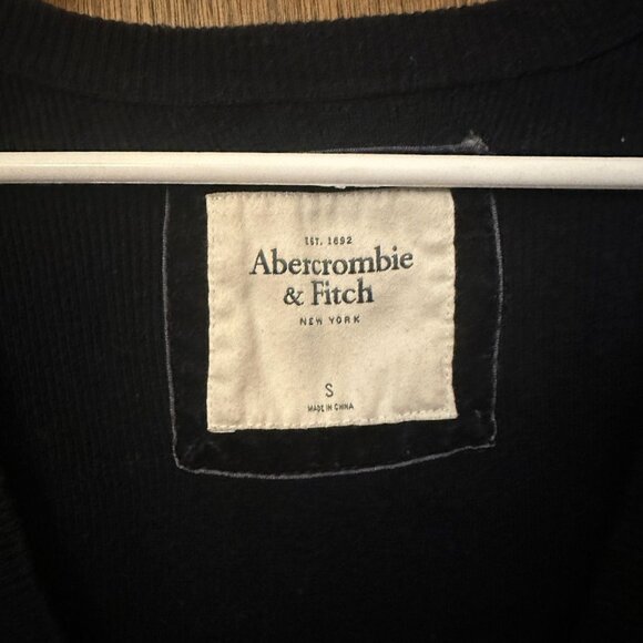 Vintage Abercrombie & Fitch Navy Velvet Trim Cardigan - Picture 2 of 2